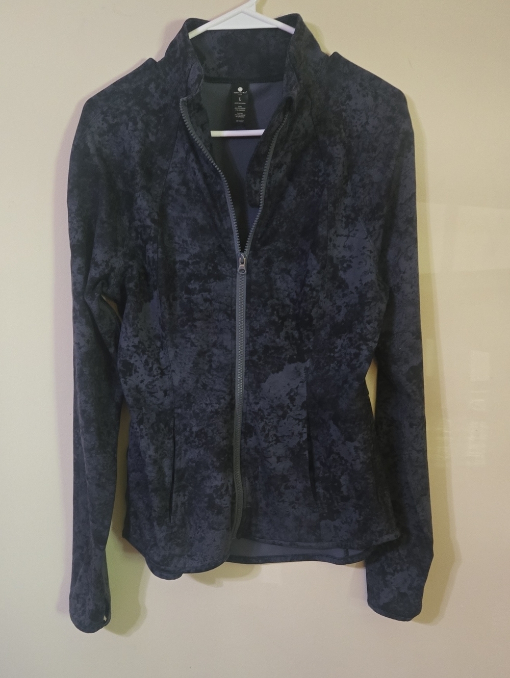 Yogalicious Navy Patterned Bomber Jacket with Zip Front